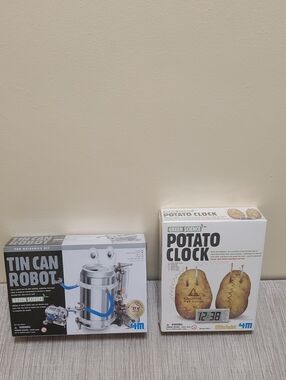 Green Science Potato Clock and Tin Can Robot Bundle